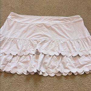 Lilly Pulitzer White Scallop-Tier Mini Skirt